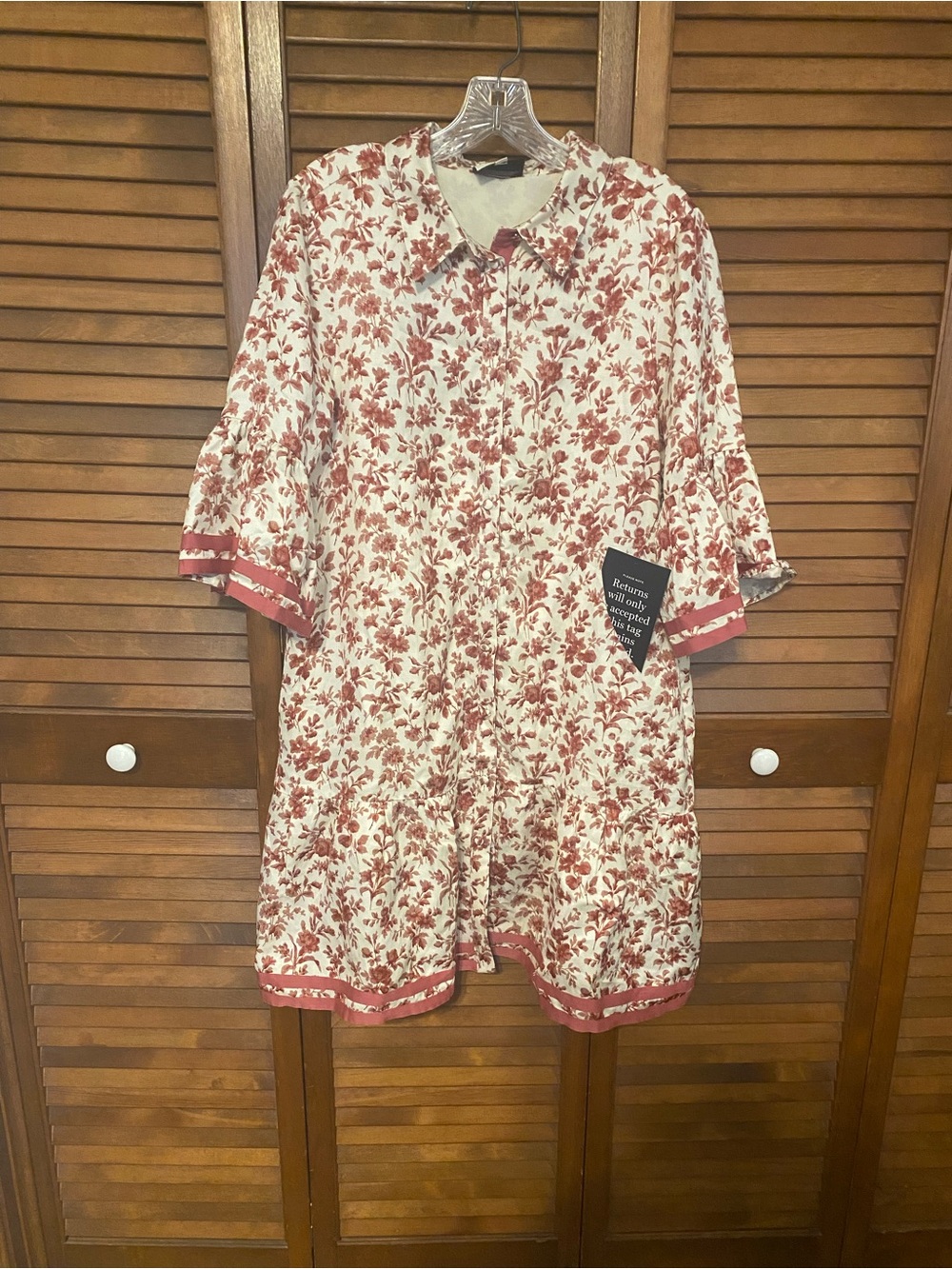 Tuckernuck Pomegranate Bloom Rowe Linen Blend Dress Size Large